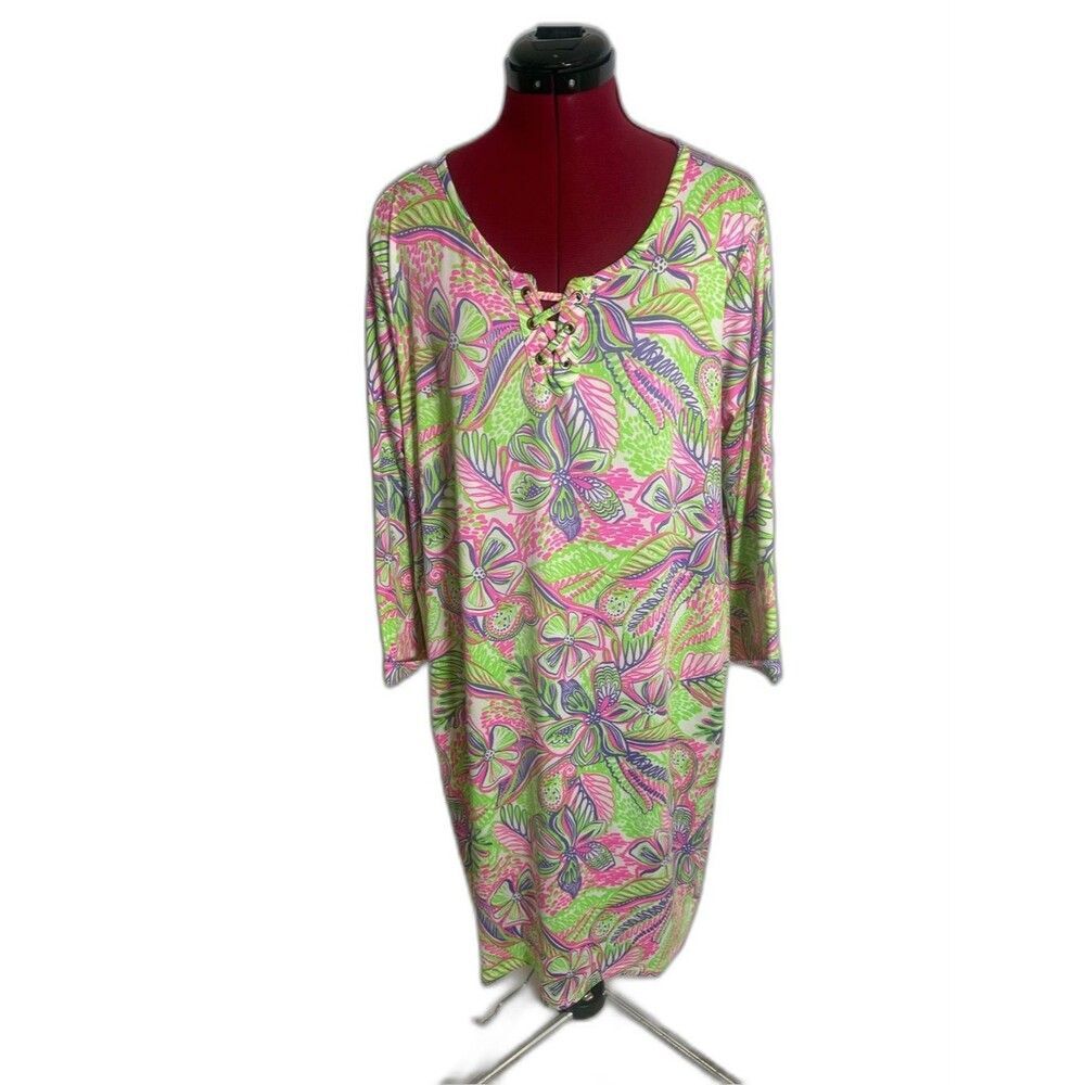 Stella Parker Dress/Sun Swim Cover-Up UPF 30+ Women's Size XL Multi-Colored